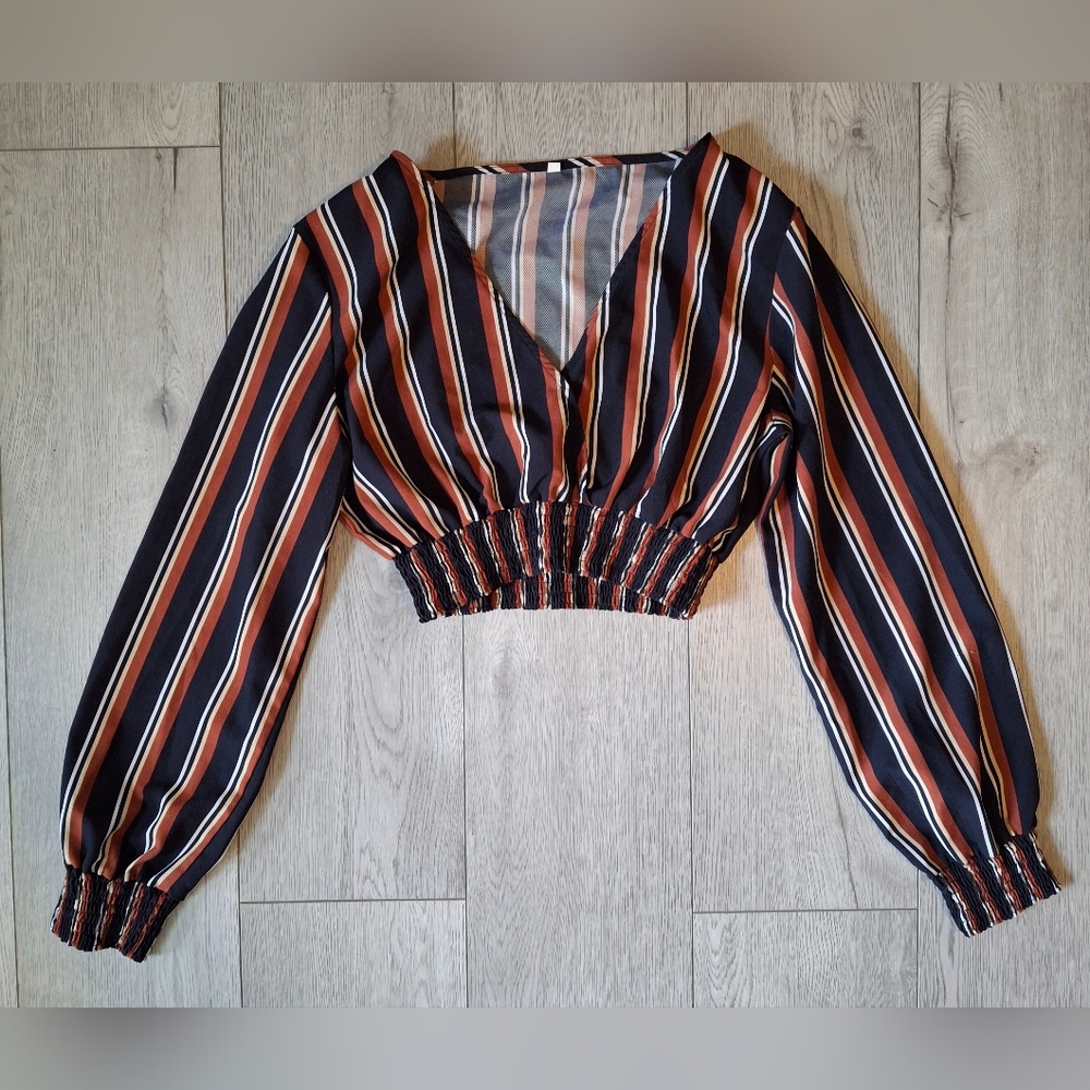 Shein crop peasant blouse